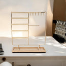 Sieradenhouder - 35 x 30 x 9,5 cm - Goudkleurig - Oorbellenrekje - Display - Hout en Metaal - Oorbellenhouder