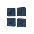 Untersetzer – Schwarz mit Rentier – 4 Stück – Filz – doppelseitig – Tischschutz – Untersetzer für Gläser