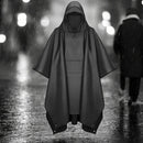 Poncho - Schwarz - Einheitsgröße - Fahrradponcho Fahrrad - Reflektierende Streifen - Damen &amp; Herren - Wasserdicht 