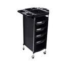 Kappers Trolley - Zwart - 4 Lades - Werkwagen Op Wieltjes - Werkwagen voor Kappers en Schoonheidsspecialisten