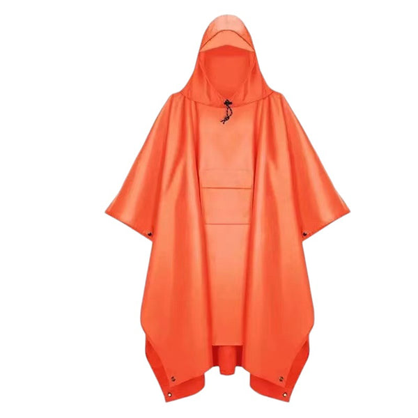 Poncho - Orange - Einheitsgröße - Fahrradponcho Fahrrad - Reflektierende Streifen - Damen &amp; Herren - Wasserdicht 