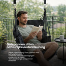 Hangstoel met Kussen – Hangende Stoel voor Binnen en Buiten – Inclusief Ophangset – Belastbaar tot 125 kg – Katoenen Hangstoel voor Tuin, Balkon, Slaapkamer & Balkon – Zwart