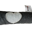 Zugluftrolle - Dunkelgraue Herzen - Baumwolle - 90 x 10 cm - Zughund - Zugluftstopper - Isolierung gegen Zugluft