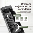 Chefino Taglio - Mandoline - Groentesnijder met Opvangbak – Verstelbare Groente Snijder – Julienne Snijder – Blokjessnijder – Groente Hakker – Mandoline Keuken – Komkommer, Ui en Groente Snijden