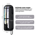 Kledinghoes met Hanger – Opvouwbare Kleding Organizer – Kleding Opbergzak met Rits & Venster – Kleding Transporthoes – Geschikt voor Verhuizen & Reizen – 127 x 60 x 25 cm – Zwart