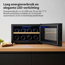 Wijnkoelkast - Wijn Klimaatkast voor 8 Flessen - Zwart - Instelbare Temperatuur van 5°C tot 18°C - Wijnkoelkast Liggend - Liggende Wijnkoeler