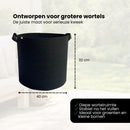 Kweekzak 40 cm – Stoffen Kweekpot met Handgrepen – Ademend & Herbruikbaar – Groeizak voor Groenten, Fruit en Kruiden – Zwarte Plantenbak Buiten & Binnen – 32L
