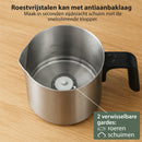 Chefino Melkopschuimer – PFAS-vrij & RVS – 4 Programma’s – Warm & Koud Opschuimen – 300 ml – 550 W – Automatische Uitschakeling – Vaatwasserbestendig – Zwart/Zilver