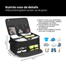 Golf Organizer Tas voor Kofferbak – Golf Accessoire Opbergbox met Schoenenvak – Waterafstotende Golf Opbergtas met Verstelbare Vakken – Golf Cadeau voor Heren & Dames – Zwart