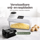 Chefino Squalo - Groentesnijder Set met Opvangbak – Mandoline Snijder – 8 RVS Messen – Uiensnijder & Blokjessnijder – Groentehakker – Keuken Snijapparaat – Inclusief Rasp en Julienne