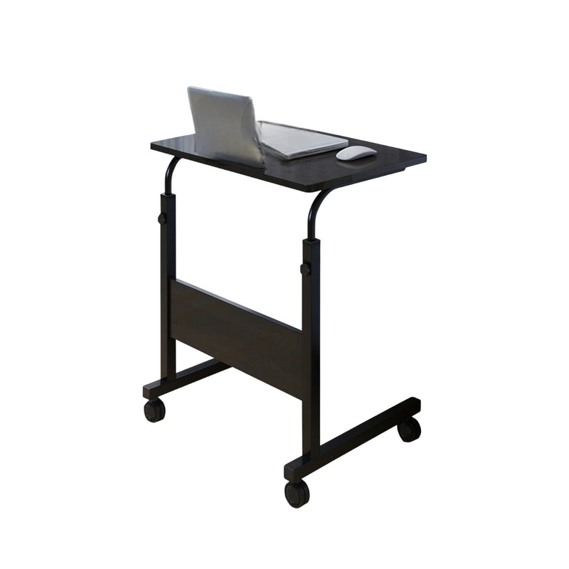 Verstelbare Laptoptafel op Wielen – In Hoogte Verstelbaar (71-98 cm) – 80 cm Breed – Compact Bureau – Verrijdbaar Laptoptafeltje voor Thuis & Kantoor – Zwart