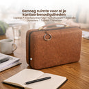 Luxe Laptoptas Organizer – Aktetas met Handvat – Documentenmap voor Laptop, Tablet & Accessoires – Zakelijke Opbergtas – Bruin