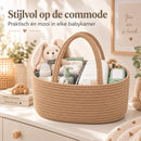 Luiermand voor Commode – Baby Organizer met Uitneembare Vakken – Commodemandje met Handvatten – 36 x 22 x 18 cm – Opberg