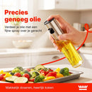 Oliespray Fles 90 ml – Olijfolie Spray met Fijne Nevel – Olieverstuiver met Maatverdeling – Inclusief Trechter, Reinigin