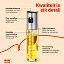 Oliespray Fles 90 ml – Olijfolie Spray met Fijne Nevel – Olieverstuiver met Maatverdeling – Inclusief Trechter, Reinigin