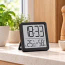 Digitale Thermometer Hygrometer met Klok – Binnen Thermometer – Luchtvochtigheidsmeter – Groot LCD Display – Temperatuur