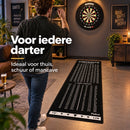 Dartmat met Oche & Checkout Tabel – 237 x 57 cm – Dartmat met Werplijn 2,37 m – 2 & 3 Dart Finishes – Antislip Dartmat –