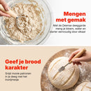 Zuurdesem Starterset – Complete Broodbakset met Rijsmand 23 cm – Glazen Starterpot – Deense Deeggarde – Deegschrapers – 