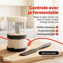 Zuurdesem Starterset – Complete Broodbakset met Rijsmand 23 cm – Glazen Starterpot – Deense Deeggarde – Deegschrapers – 