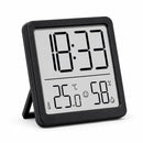 Digitale Thermometer Hygrometer met Klok – Binnen Thermometer – Luchtvochtigheidsmeter – Groot LCD Display – Temperatuur