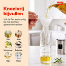 Oliespray Fles 90 ml – Olijfolie Spray met Fijne Nevel – Olieverstuiver met Maatverdeling – Inclusief Trechter, Reinigin