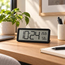 Digitale Wandklok met Thermometer & Hygrometer – Grote LCD Klok – Temperatuur- en Luchtvochtigheidsmeter – Tafelklok & W