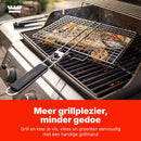 Grillmand BBQ – RVS Barbecue Grillmand met Deksel – 31 x 24,2 cm – Met 2 Uitneembare Verdelers – Afneembaar Handvat – Vo