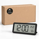 Digitale Wandklok met Thermometer & Hygrometer – Grote LCD Klok – Temperatuur- en Luchtvochtigheidsmeter – Tafelklok & W