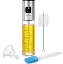 Oliespray Fles 90 ml – Olijfolie Spray met Fijne Nevel – Olieverstuiver met Maatverdeling – Inclusief Trechter, Reinigin