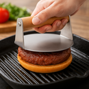 Hamburgerpers - Handmatige hamburger perser - Handheld Hamburger press - RVS - Smash burger - 14 x 14 cm (kopie)