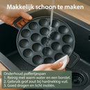 Chefino 2-delige gietijzeren poffertjespan set – 38 poffertjes tegelijk – inclusief doseerfles, vork, bakkwast en siliconen handgrepen – geschikt voor alle warmtebronnen (gas, inductie, oven, keramisch, elektrisch)