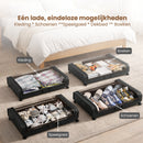 Onderbed Opbergbox met Wielen – Opbergbox Onder Bed 80x44x16 cm – Transparant & Stofvrij – Opbergbox voor Kleding, Schoenen & Beddengoed – Ruimtebesparende Bedlade