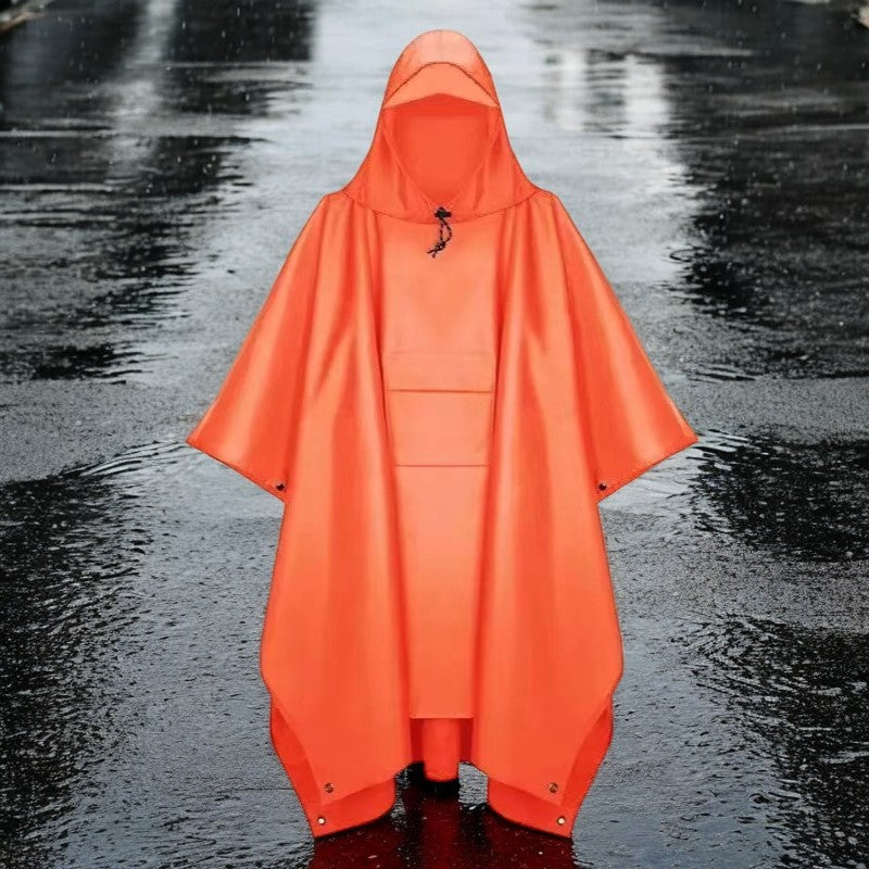 Poncho - Orange - Einheitsgröße - Fahrradponcho Fahrrad - Reflektierende Streifen - Damen &amp; Herren - Wasserdicht 