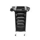 Kappers Trolley - Zwart - 4 Lades - Werkwagen Op Wieltjes - Werkwagen voor Kappers en Schoonheidsspecialisten