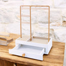 Sieradenhouder met Lade - Goudkleurig - Oorbellenrekje - Display - Hout en Metaal - Oorbellenhouder - Oorbellenrekje