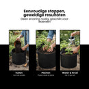 Kweekzak 40 cm – Stoffen Kweekpot met Handgrepen – Ademend & Herbruikbaar – Groeizak voor Groenten, Fruit en Kruiden – Zwarte Plantenbak Buiten & Binnen – 32L