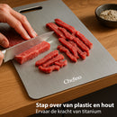 Chefino Titanium Snijplanken Set 3-delig – Antibacterieel Titanium Snijplank – Krasvast, Microplasticvrij & Vaatwasserbestendig – Duurzame Snijplanken voor Groente, Vlees & Vis