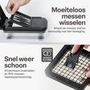 Chefino Trito - Groentesnijder Set met Opvangbak 750 ml – Mandoline Snijder – Groente Hakker – Uiensnijder – Blokjessnijder – Julienne Snijder – Groente Rasp – Keuken Mandoline met 5 RVS Messen