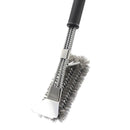 Grillbürste mit Schaber – Grillzubehör – Grill-Reinigungsbürste für alle Marken geeignet – 2 in 1 – Grill-Drahtbürste – Edelstahl – Silber