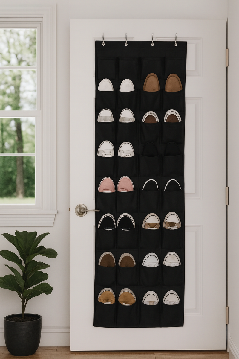 Schoenenkast Hangend - Schoenenzak 35 vakken - Opbergen van Schoenen aan Deur - Schoenenzak Zwart - Oplossing voor rondslingerende schoenen - Hoogwaardige Schoenenkast