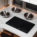 Inductiekookplaat 2-pits – Smart Touch-bediening, Timer, 1800W per Zone – Zwart Kristaloppervlak – Veilige Kookplaat met Kinderslot