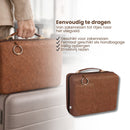 Luxe Laptoptas Organizer – Aktetas met Handvat – Documentenmap voor Laptop, Tablet & Accessoires – Zakelijke Opbergtas – Bruin