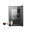 Wijnkoelkast - Wijnklimaatkast voor 6 Flessen - Zwart - Instelbare Temperatuur van 5°C tot 18°C - Energielabel E
