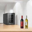 Wijnkoelkast - Wijnklimaatkast voor 6 Flessen - Zwart - Instelbare Temperatuur van 5°C tot 18°C - Energielabel E