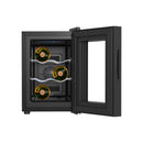 Wijnkoelkast - Wijnklimaatkast voor 6 Flessen - Zwart - Instelbare Temperatuur van 5°C tot 18°C - Energielabel E