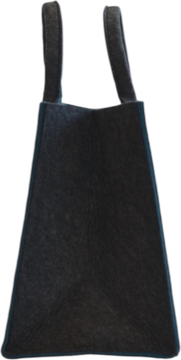 Boodschappentas Vilt - Grijs / Licht Blauw - 35 x 20 x 28 cm - Vilten tas - Stevige tas - Goodiebag - Shopper - Handtas