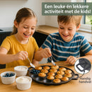 Chefino Poffertjespan Gietijzer 24 cm – 19 Poffertjes Tegelijk – Geschikt voor Gas, Inductie, Keramisch en Oven – BPA-vrij, Anti-aanbaklaag