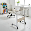 Verstelbare Laptoptafel op Wielen – In Hoogte Verstelbaar (71-98 cm) – 80 cm Breed – Compact Bureau – Verrijdbaar Laptoptafeltje voor Thuis & Kantoor – Wit