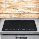 Inductiekookplaat 2-pits – Smart Touch-bediening, Timer, 1800W per Zone – Zwart Kristaloppervlak – Veilige Kookplaat met Kinderslot