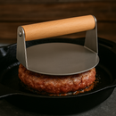 Hamburgerpers - Handmatige hamburger perser - Handheld Hamburger press - RVS - Smash burger - 14 x 14 cm (kopie)